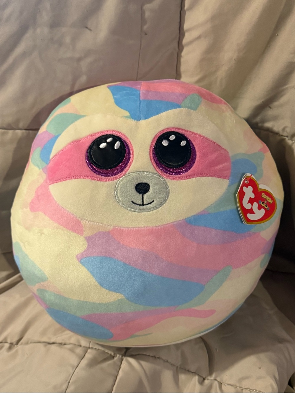 Ty Pastel Multicolor Sloth Plush - Pink, Blue, Cream, Lavender